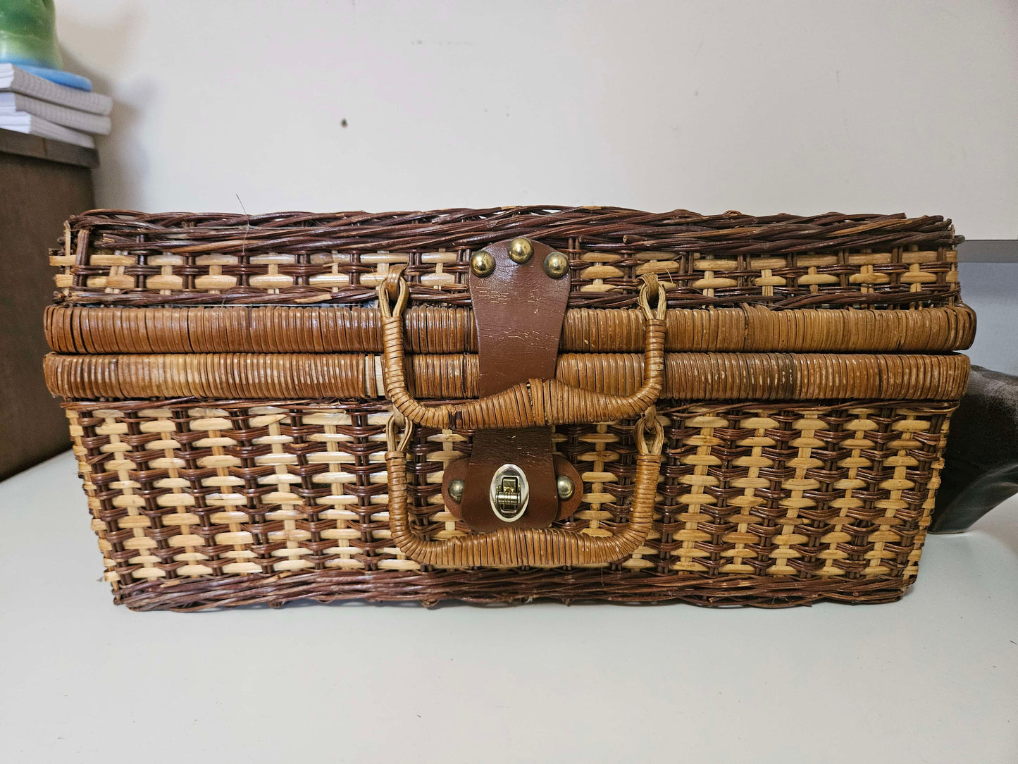Woven Lined Wicker Basket