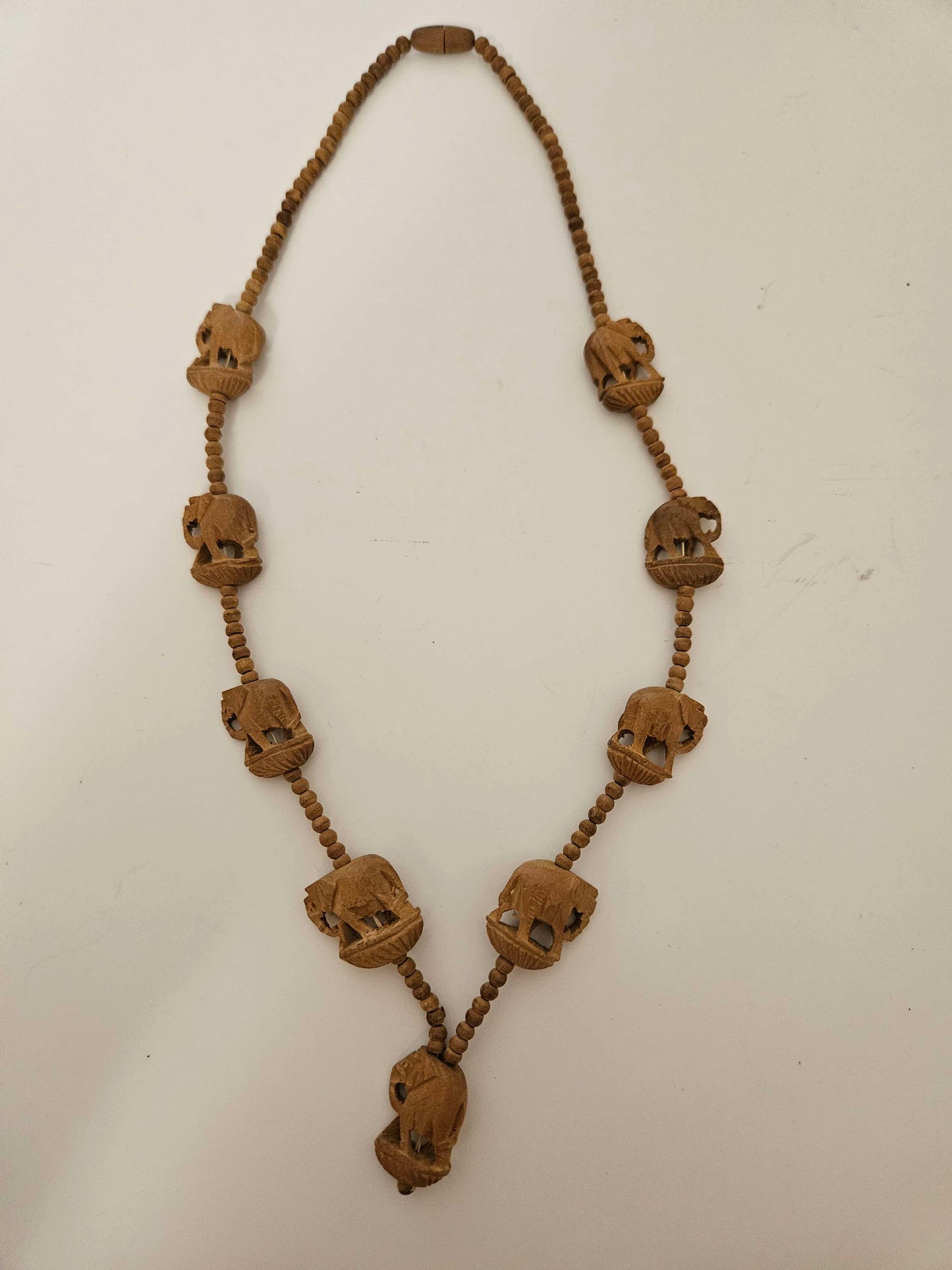 African Carved Elephant Necklace