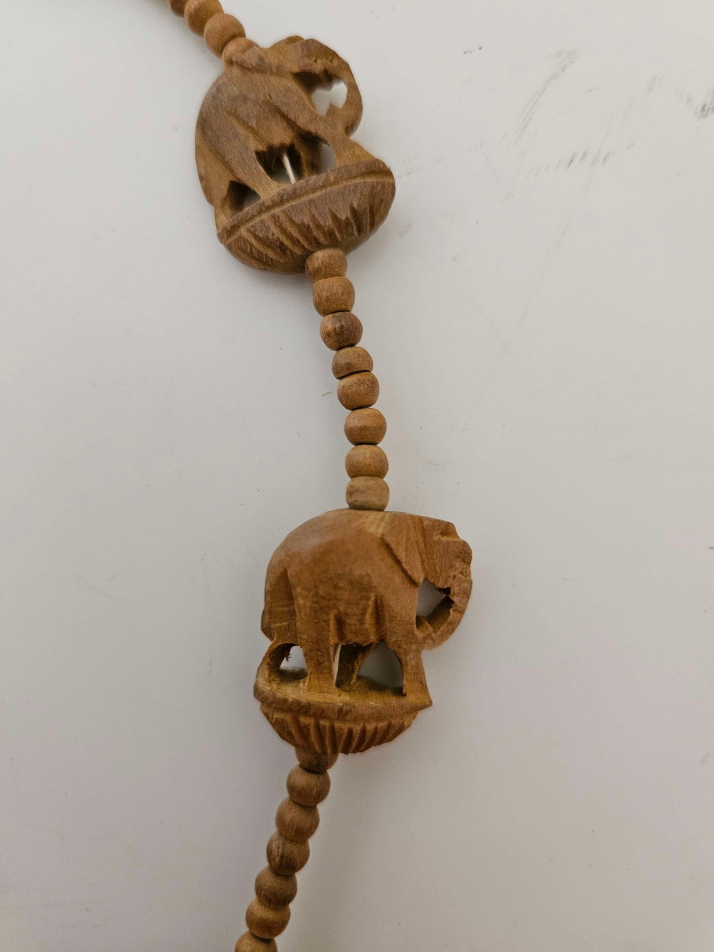African Carved Elephant Necklace