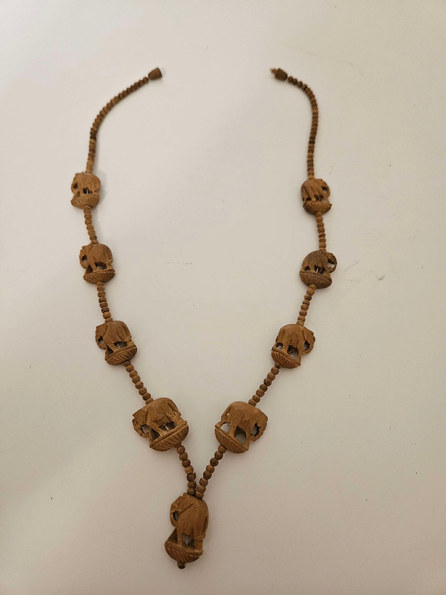 African Carved Elephant Necklace