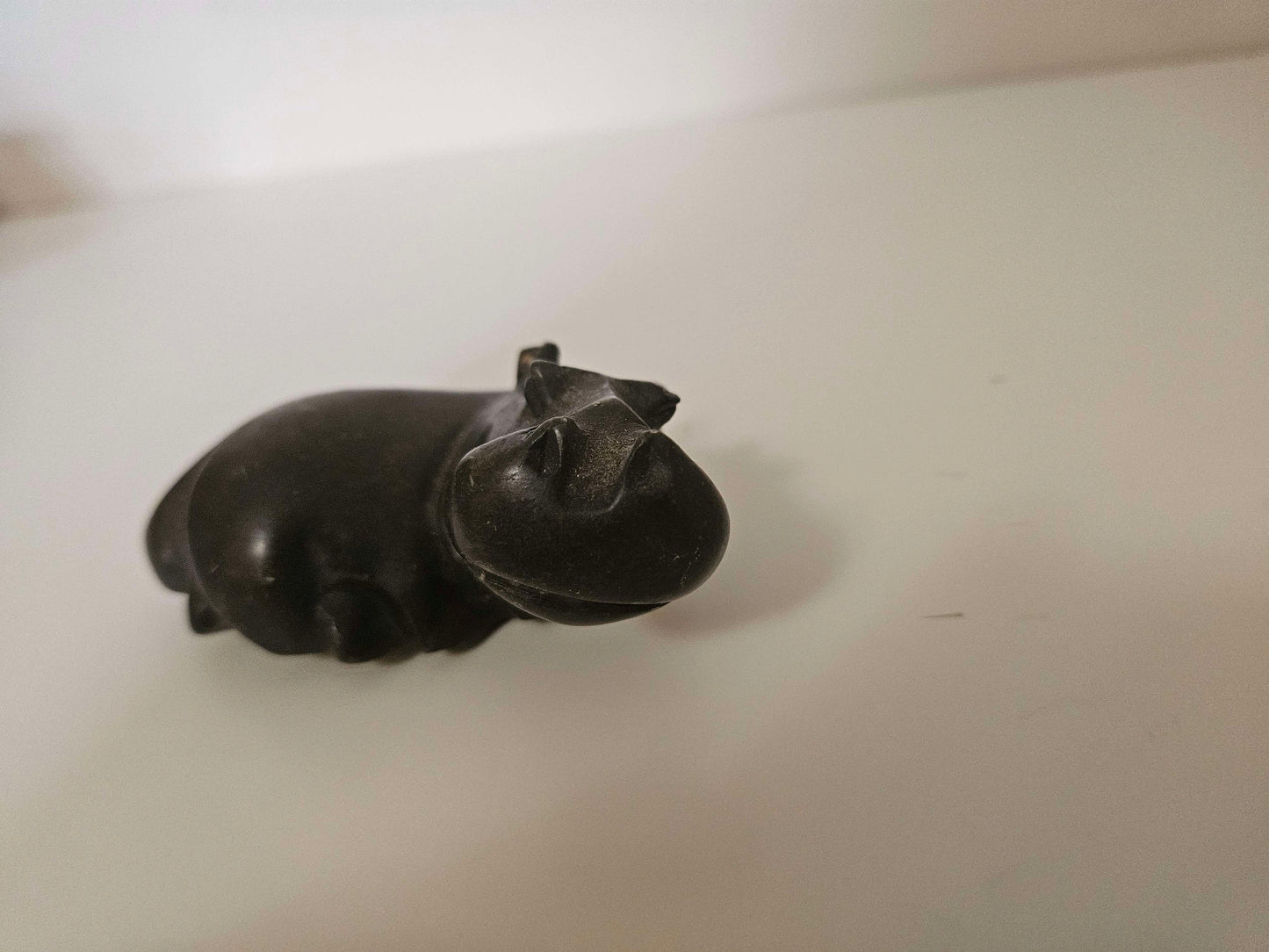 Stone Carved Hippo From Zimbabwe
