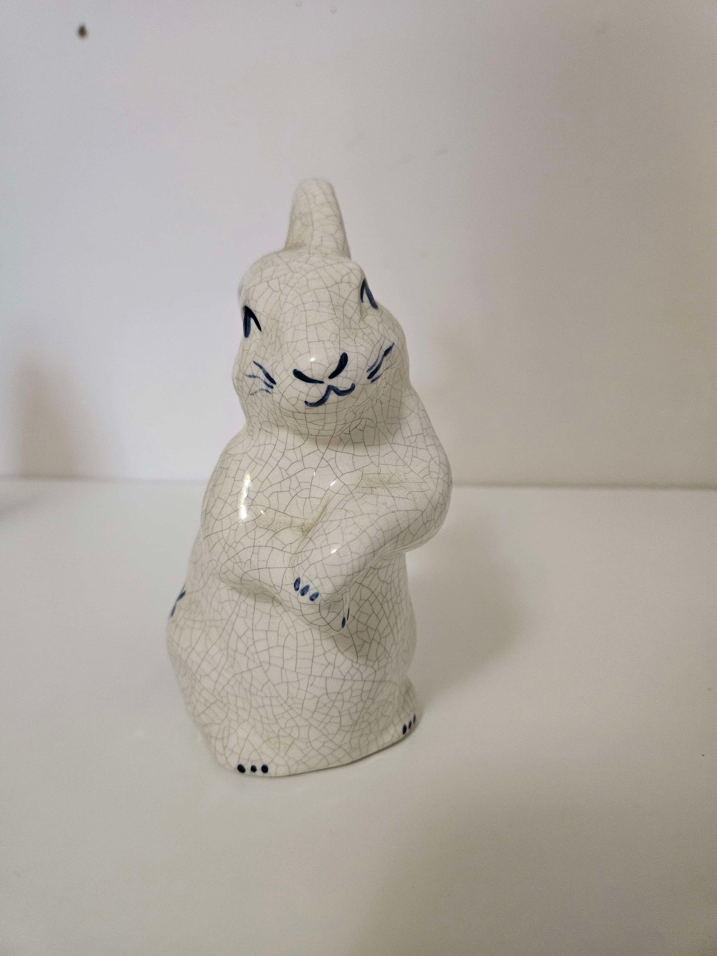 Ceramic White and Blue Cute Bunny