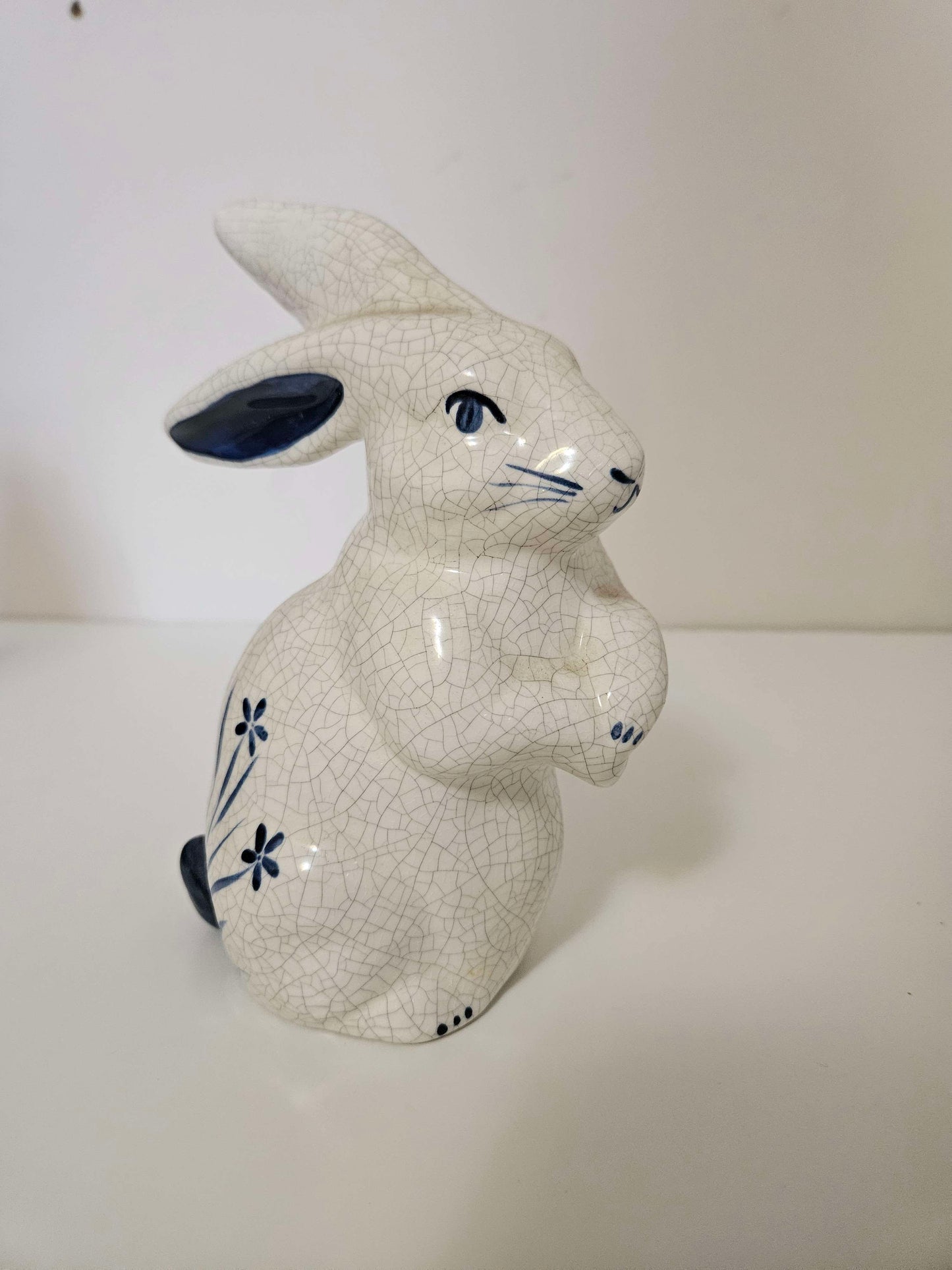 Ceramic White and Blue Cute Bunny