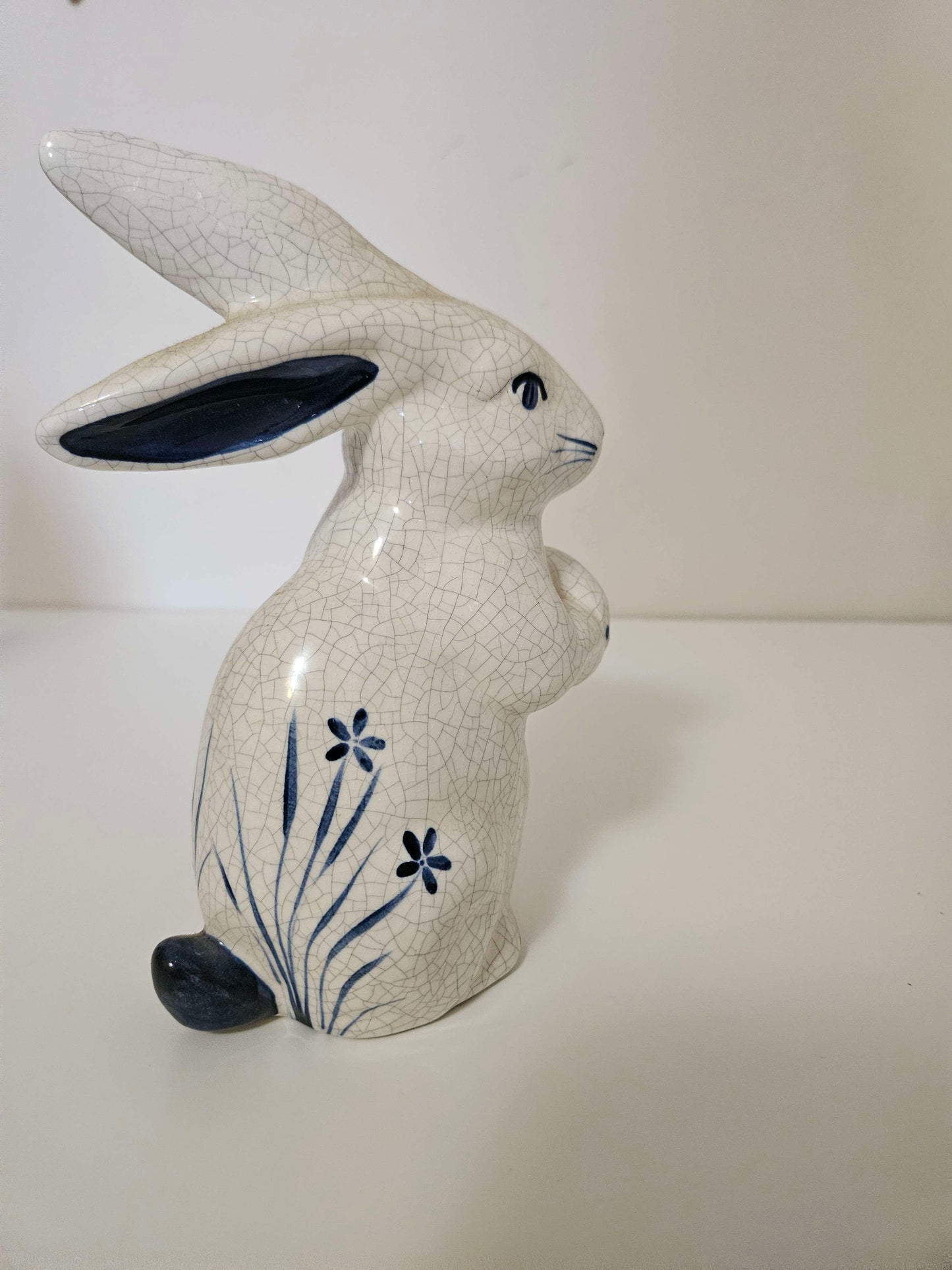 Ceramic White and Blue Cute Bunny