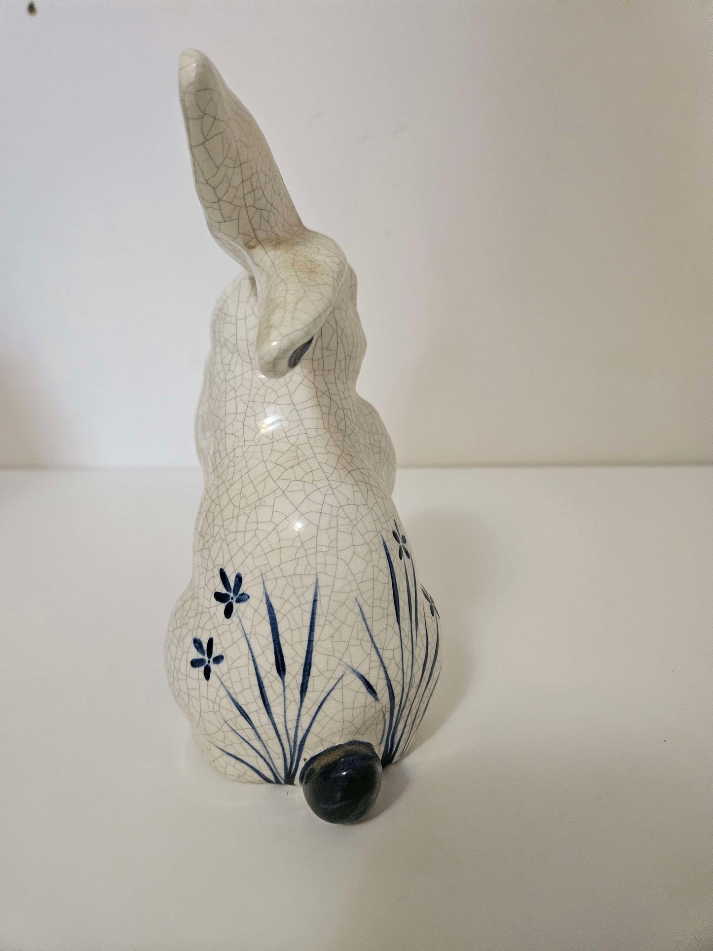 Ceramic White and Blue Cute Bunny