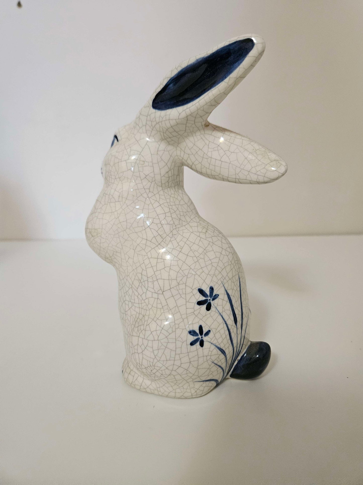 Ceramic White and Blue Cute Bunny
