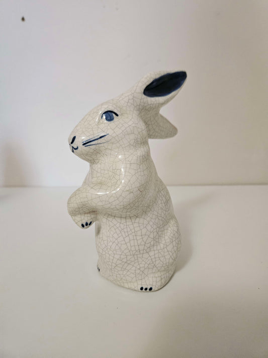 Ceramic White and Blue Cute Bunny