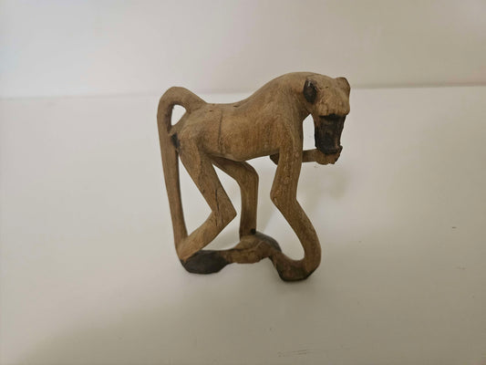 African Hand Craved Wooden Monkey