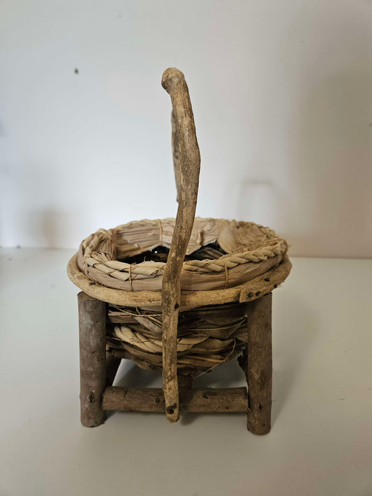 Vintage Wooven Twig Basket