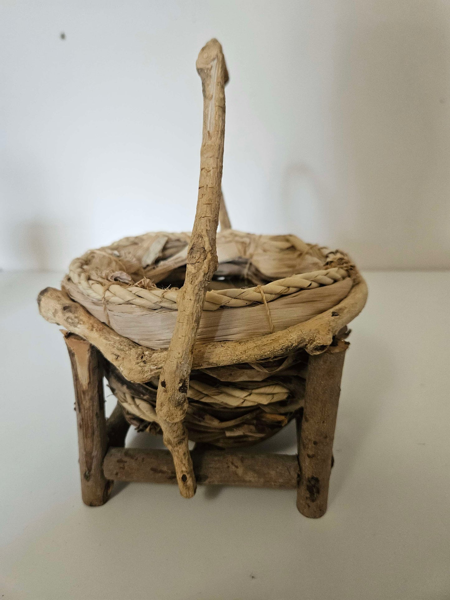 Vintage Wooven Twig Basket