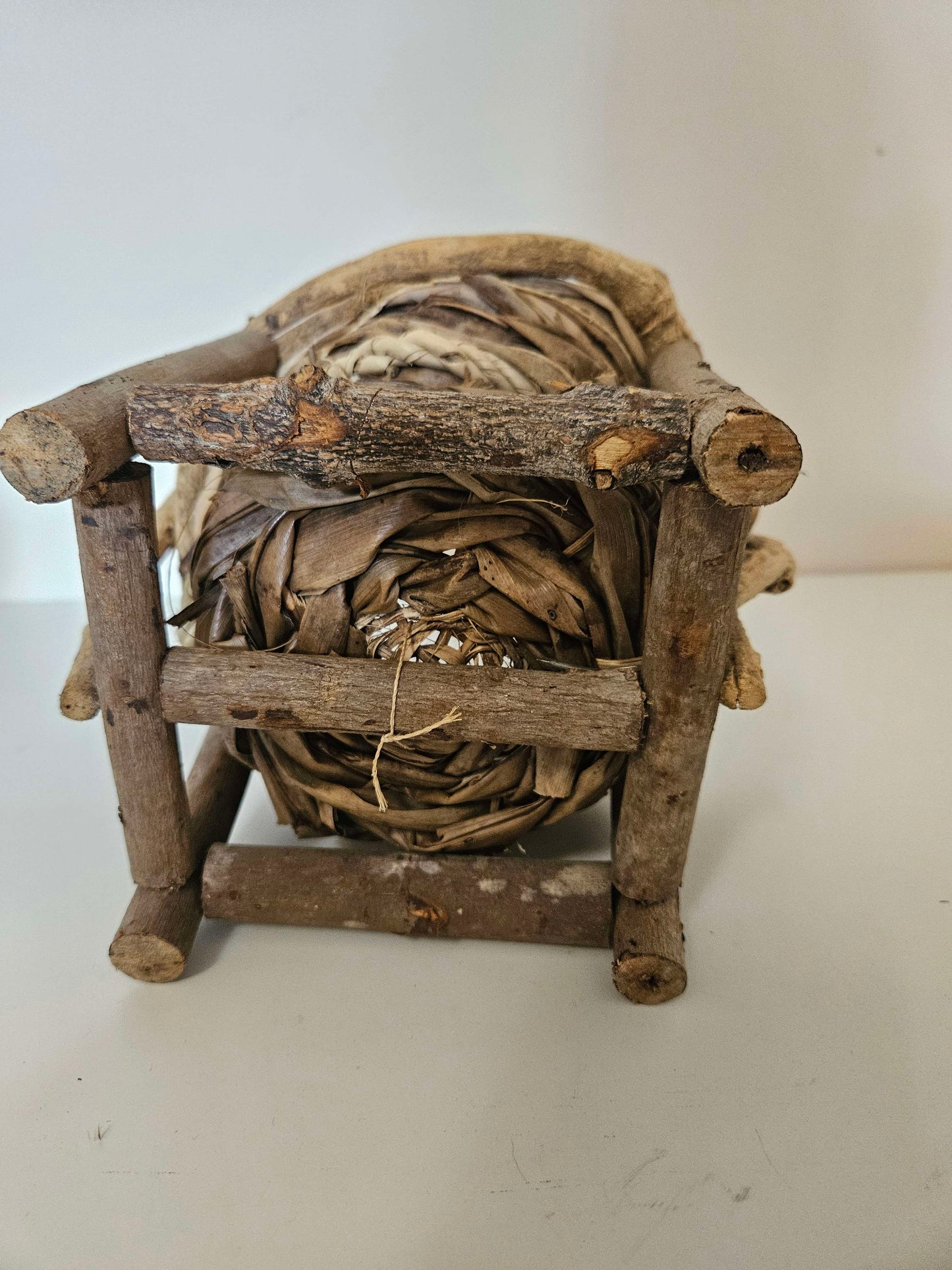 Vintage Wooven Twig Basket