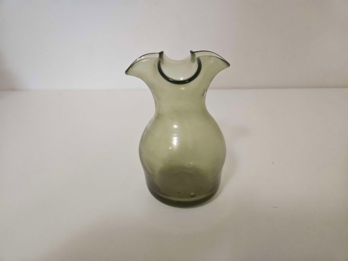 Fluted Green Glass Vase