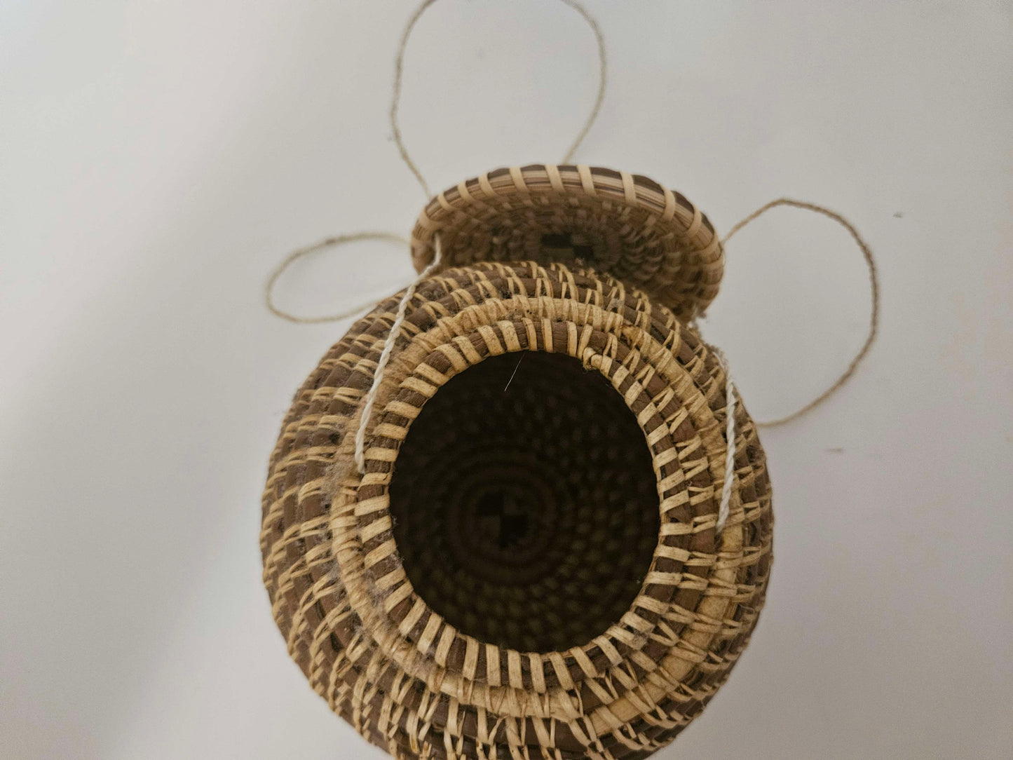 African Wicker Basket with Adjustable Lid